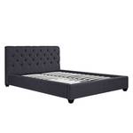 Gestoffeerd bed Grand geweven stof - Stof Frea: Antraciet - 140 x 200cm