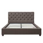 Gestoffeerd bed Grand geweven stof - Stof Frea: Grijs-Bruin II - 140 x 200cm