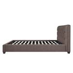 Gestoffeerd bed Grand geweven stof - Stof Frea: Grijs-Bruin II - 140 x 200cm