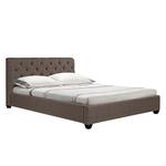 Gestoffeerd bed Grand geweven stof - Stof Frea: Grijs-Bruin II - 160 x 200cm