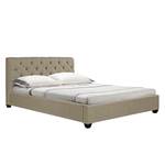 Gestoffeerd bed Grand geweven stof - Stof Frea: Zandkleurig - 160 x 200cm