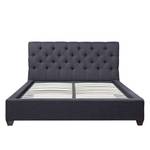 Gestoffeerd bed Grand geweven stof - Stof Frea: Antraciet - 180 x 200cm