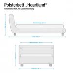 Polsterbett Heartland Weiß - Kunstleder - 195 x 88 x 248 cm