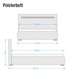 Gestoffeerd bed Janice kunstleer wit - Wit - 140 x 200cm