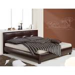 Lit rembourré Kairo Cuir synthétique - Marron - 180 x 200cm - Sans sommier & matelas - Sans matelas