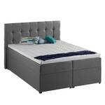 Letto KiYDOO II (con contenitori) Tessuto - Grigio - 140 x 200cm