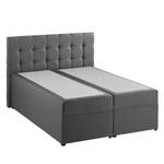 Letto KiYDOO II (con contenitori) Tessuto - Grigio - 140 x 200cm