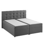 Gestoffeerd bed KiYDOO IV inclusief opbergruimte - geweven stof - grijs - 180 x 200cm