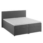 Gestoffeerd bed KiYDOO II inclusief opbergruimte - geweven stof - grijs - 160 x 200cm