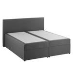 Gestoffeerd bed KiYDOO II inclusief opbergruimte - geweven stof - grijs - 180 x 200cm