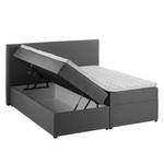 Gestoffeerd bed KiYDOO II inclusief opbergruimte - geweven stof - grijs - 160 x 200cm