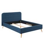 Gestoffeerd bed Klink II geweven stof - Donkerblauw - 140 x 200cm