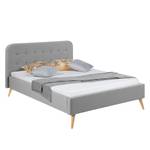 Letto imbottito Klink II Tessuto - Color grigio pallido - 140 x 200cm