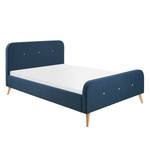 Gestoffeerd bed Klink geweven stof - Donkerblauw - 140 x 200cm