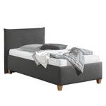 Lit capitonné Kolbäck Tissu structuré Anthracite - 100 x 200cm - Sans sommier & matelas