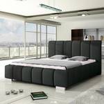 Gestoffeerd bed Lounge kunstleer - Zwart - 160 x 200cm