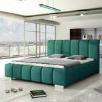 Gestoffeerd bed Lounge II geweven stof - Turquoise - 160 x 200cm