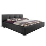 Lit capitonné Luca Anthracite - 160 x 200cm - Sans sommier & matelas - Sans matelas