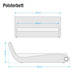 Polsterbett Luminar inkl. LED-Beleuchtung - Kunstleder - Weiß - 180 x 200cm