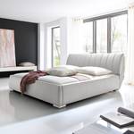 Lit rembourré Luna Cuir synthétique - Blanc - 200 x 200cm - Matelas boxspring