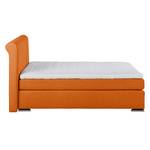 Lit boxspring Lamis Orange - 140 x 200cm - D2 souple - Surmatelas en mousse froide