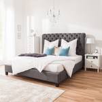 Gestoffeerd bed Lyons geweven stof - Vintage Grijs - 180 x 200cm