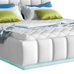 Letto imbottito Alaska I Incl. illuminazione - Similpelle - Bianco - Con contenitore - 1 contenitore