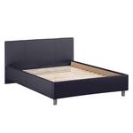 Lit capitonné Naomi (sommier et matelas) Imitation cuir - Noir - 160 x 200cm