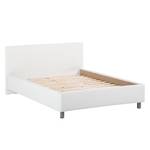 Lit capitonné Naomi (sommier et matelas) Imitation cuir - Blanc - 180 x 200cm