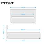 Polsterbett Nethe (inkl. Lattenrost) Webstoff - 140 x 200cm - Hellgrau