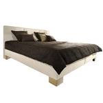 Lit rembourré Newal Coffre à literie inclus - Crème - 140 x 200cm - Avec sommier à lattes & matelas - Matelas de mousse froide