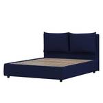 Gestoffeerd bed Noemi (incl. opbergruimte- - Stof Valona: Donkerblauw - 140 x 200cm