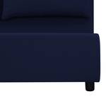 Lit rembourré avec coffre de lit Noemi Tissu Valona : Bleu foncé - 140 x 200cm