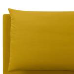 Lit rembourré avec coffre de lit Noemi Tissu Valona : Jaune moutarde - 140 x 200cm