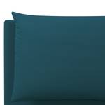 Lit rembourré avec coffre de lit Noemi Tissu Valona : Bleu pétrole - 180 x 200cm