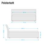 Polsterbett Nord (inkl. Matratze & Lattenrost) - Kunstleder - Grau - 160 x 200cm