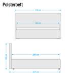 Polsterbett Optima Webstoff - Grau - 140 x 200cm