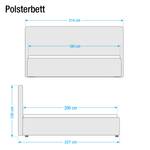 Gestoffeerd bed Optima geweven stof - Grijs - 180 x 200cm