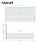 Polsterbett Optima Webstoff - Grau - 200 x 200cm
