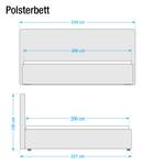 Polsterbett Optima Webstoff - Rot - 200 x 200cm