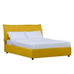 Lit rembourré avec coffre de lit Paola Tissu Valona : Jaune moutarde - 180 x 200cm