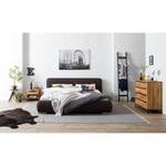 Gestoffeerd bed Rothbury antieke leerloo donkerbruin - 180 x 200cm