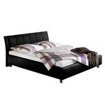 Lit rembourré Sevilla Cuir synthétique - Noir - 100 x 200cm - Sans sommier & matelas - Sans matelas