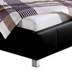 Lit rembourré Sevilla Cuir synthétique - Noir - 100 x 200cm - Sans sommier & matelas - Sans matelas