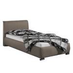 Gestoffeerd bed Sigtuna structuurstof - Taupe - 100 x 200cm