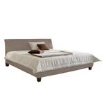 Lit capitonné Skye Cuir synthétique bordeaux - Limon - 140 x 200cm - Sans sommier & matelas - Sans matelas