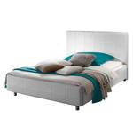 Gestoffeerd bed Smart wit kunstleer - 120 x 200cm