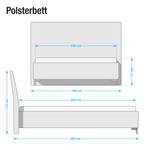 Polsterbett Soft Line Webstoff Stoff TIM: 18 steel - 140 x 200cm