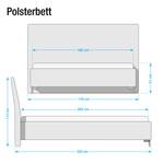 Polsterbett Soft Line Webstoff Stoff TIM: 18 steel - 160 x 200cm