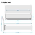 Gestoffeerd bed Soft Line - geweven stof Stof TIM: 18 steel - 180 x 200cm